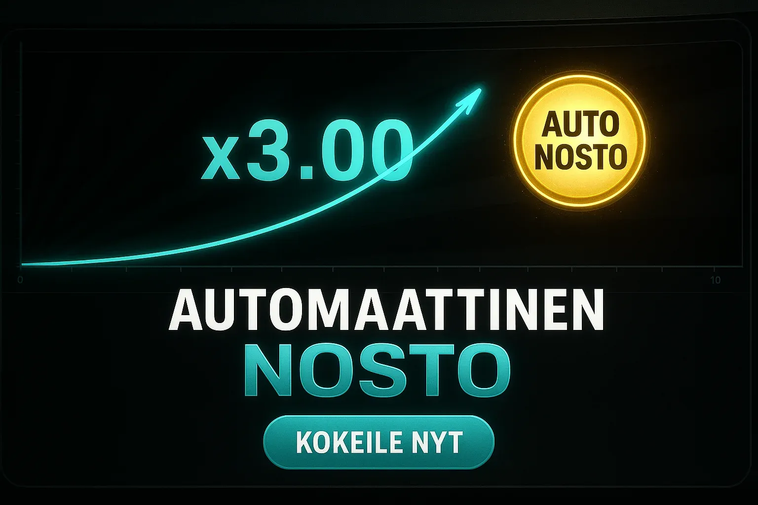 Suomalainen kasinobanneri, aviator-kerroingraafi ja automaattinen nosto x3.00